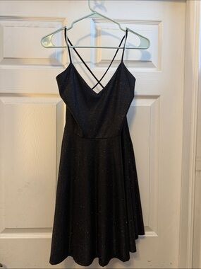 mini navy blue dress Carrie 20250401_MD line vacation dress with Color:BLACK 21 Incredible Tea Length